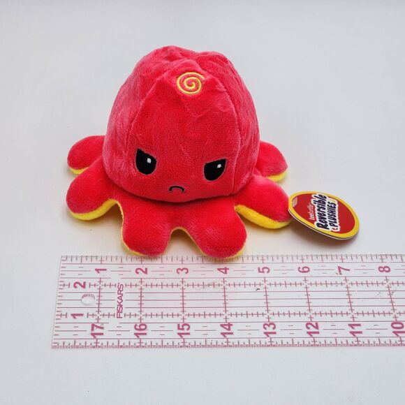 TeeTurtle Reversible Plushies Octopus Happy Mad Mood Mini Plush NWT - Picture 6 of 6